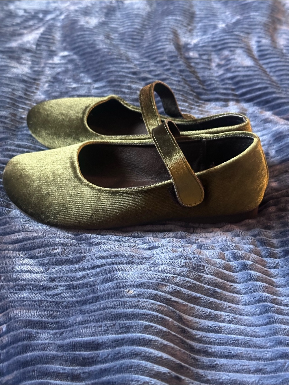 Olive Green Velvet Mary Jane women’s Shoes